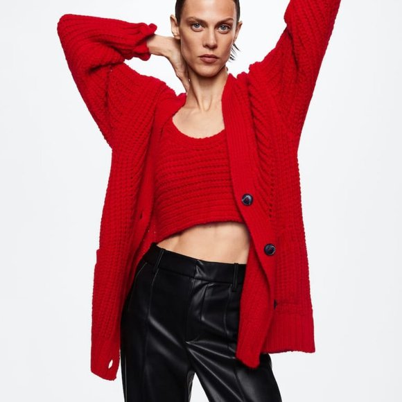 MNG MANGO Cardigan and Crop Top - Picture 1 of 11